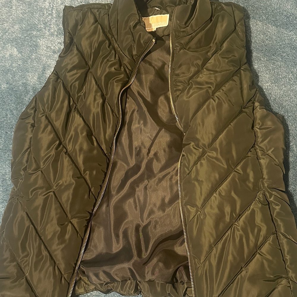 Michael Kors Dark Green Quilted Vest